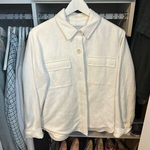 Contemporaine White linen shacket, size small